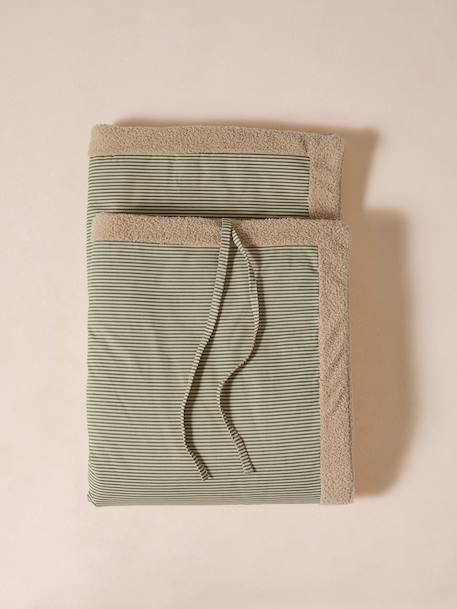 Nomadic rug/blanket for FAMILY pets printed brown+striped green - vertbaudet enfant 