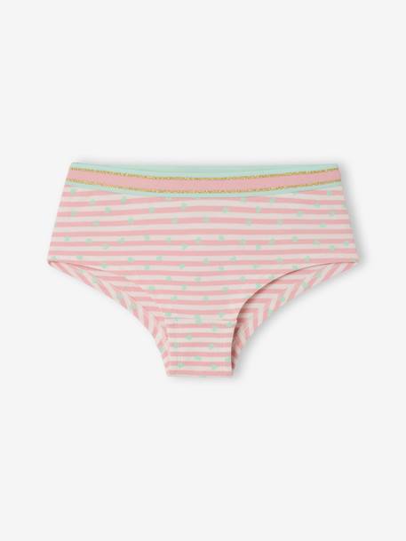 Pack of 5 Shorties for Girls BLUE LIGHT ALL OVER PRINTED - vertbaudet enfant 