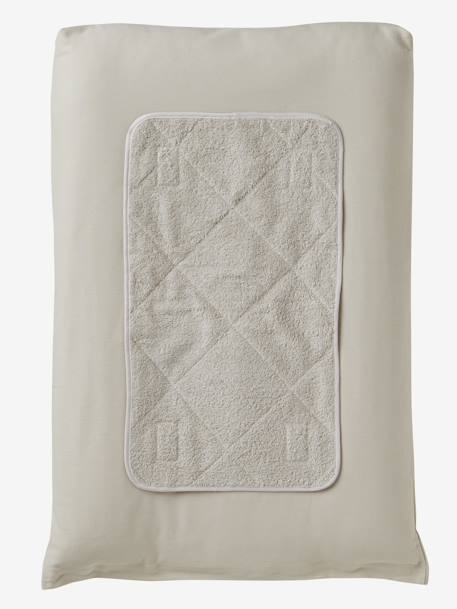 Lot 2 serviettes de rechange matelas à langer BLANC+GRIS CLAIR+rose pâle + blanc - vertbaudet enfant 