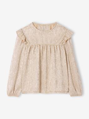 Blouse fille noël en lamé - vertbaudet enfant Fille-T-shirt, sous-pull-T-shirt-Blouse fille noël en lamé