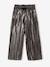 Girl's wide-leg pleated lam‚ trouser silver - vertbaudet enfant 