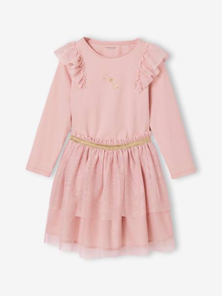 Tulle Petticoat & Frilled T-Shirt Christmas Set for Girls rosy - vertbaudet enfant 