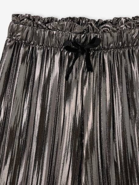 Girl's wide-leg pleated lam‚ trouser silver - vertbaudet enfant 