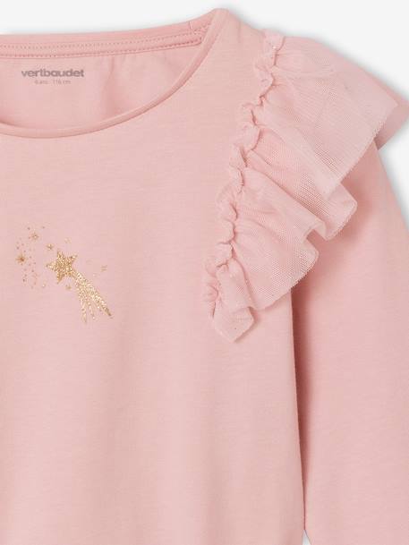 Tulle Petticoat & Frilled T-Shirt Christmas Set for Girls rosy - vertbaudet enfant 
