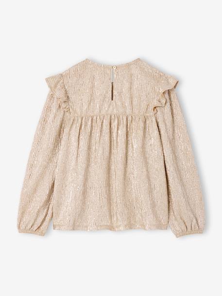 Long-Sleeved Christmas T-Shirt for Girls gold - vertbaudet enfant 