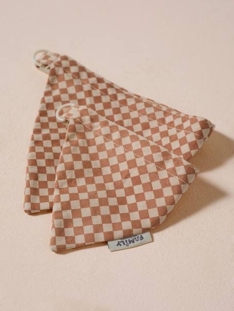 Checkered bandana collar for dogs FAMILY chequered brown - vertbaudet enfant 