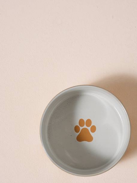 Ceramic Dog Bowl, FAMILY camel+printed white+striped pink - vertbaudet enfant 