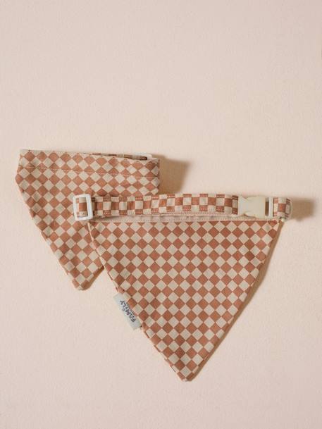 Checkered bandana collar for dogs FAMILY chequered brown - vertbaudet enfant 