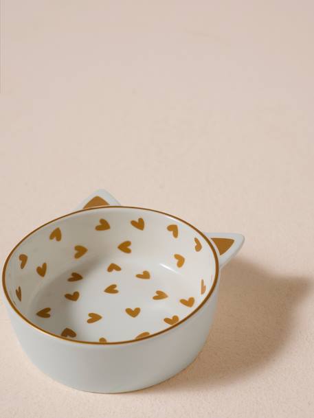 Set of 2 Ceramic Cat Bowls, FAMILY ecru+printed white - vertbaudet enfant 