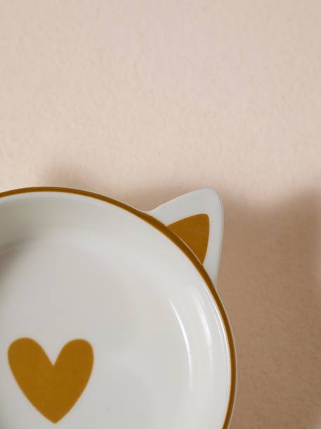 Set of 2 Ceramic Cat Bowls, FAMILY ecru+printed white - vertbaudet enfant 