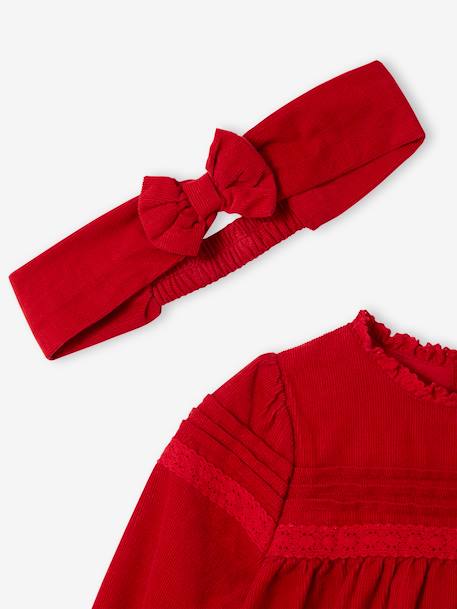 3-Piece Christmas Set for Newborns: Dress + Headband + Tights red - vertbaudet enfant 