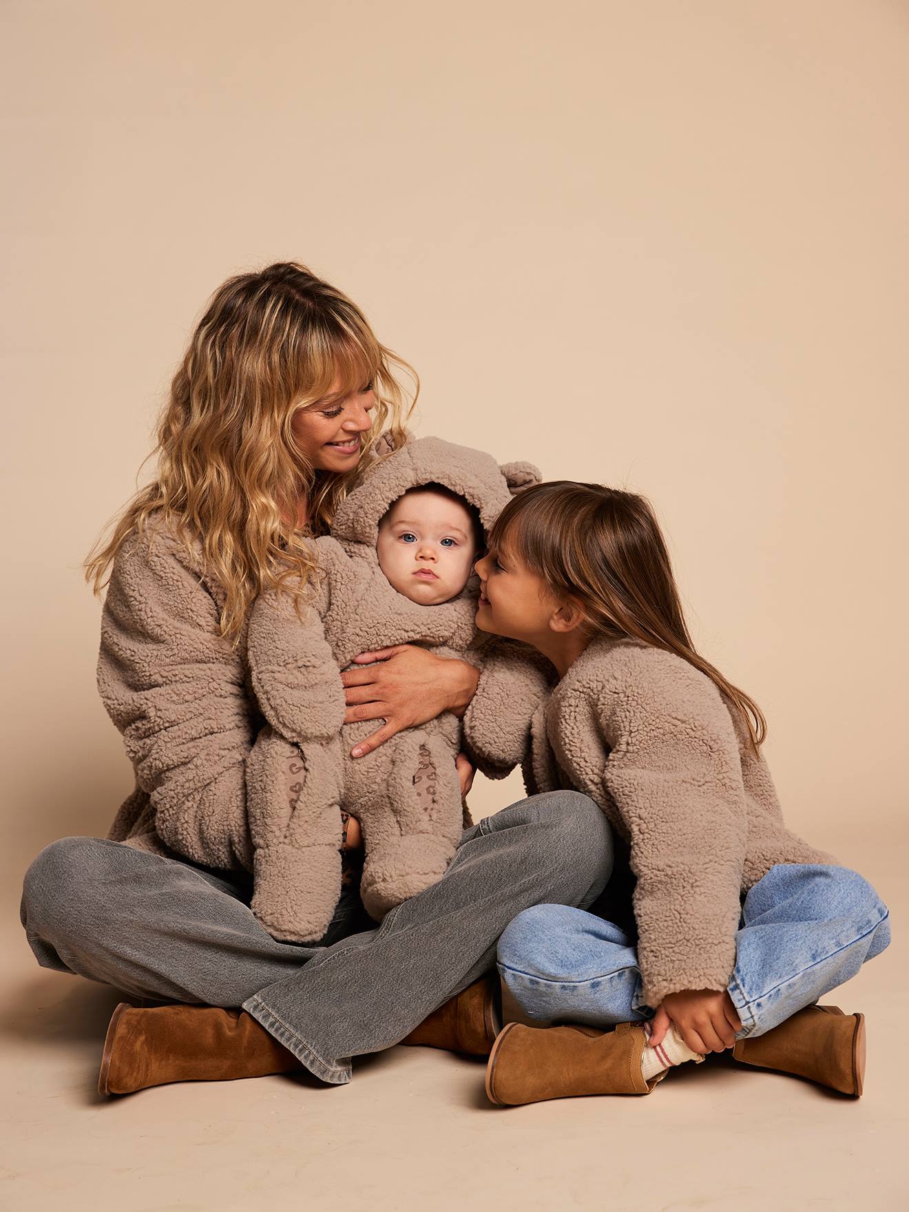 Sherpa Jacket with Leopard-Print Lining, Mother-Daughter Capsule