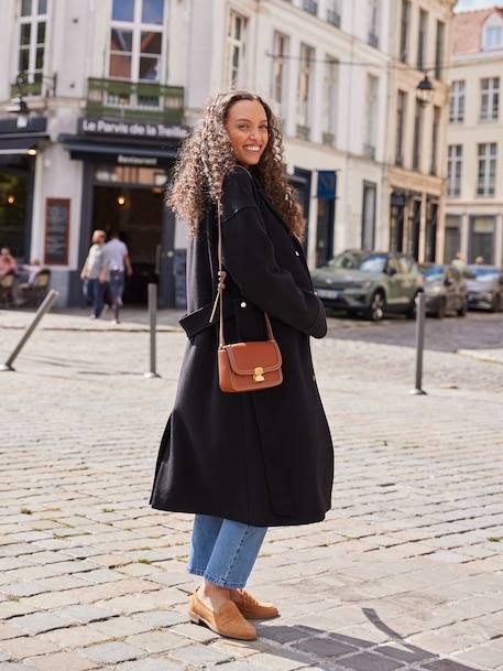 Woollen Cloth Coat, Adaptive for Maternity & Babywearing, by ENVIE DE FRAISE black - vertbaudet enfant 