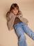 Veste fille sherpa doublée léopard collection capsule mère-fille taupe - vertbaudet enfant 