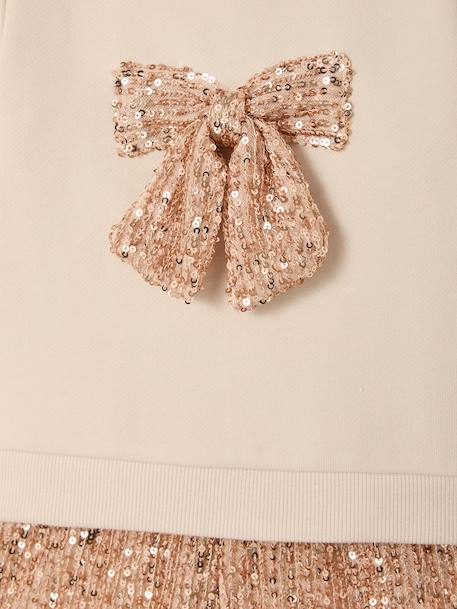 Christmas Set for Baby Girls: Sequinned Sweatshirt & Shorts gold - vertbaudet enfant 