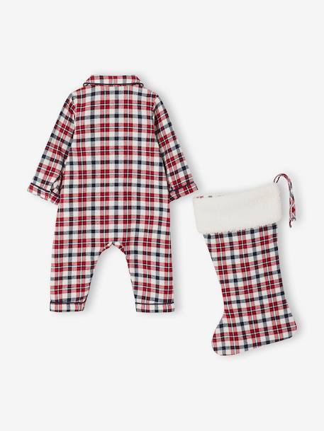 Chequered Jumpsuit + Socks Set for Newborns red - vertbaudet enfant 