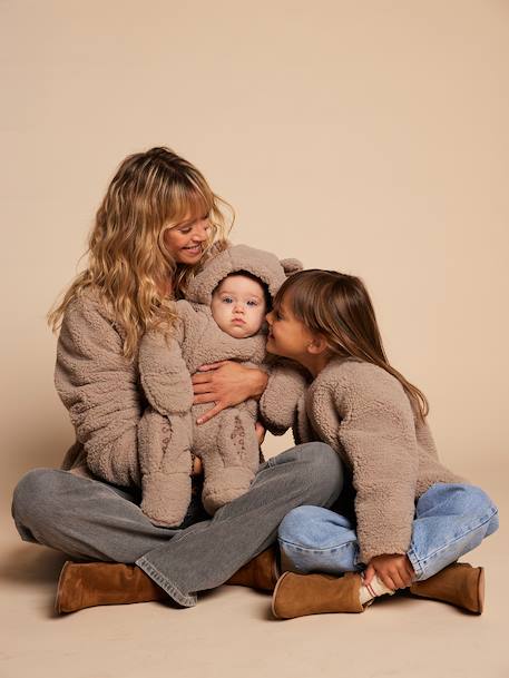 Pramsuit with Leopard Lining, Family Capsule Collection, ENVIE DE FRAISE taupe - vertbaudet enfant 