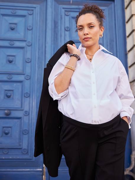 Wide-leg ENVIE DE FRAISE maternity trousers with a tailored feel black - vertbaudet enfant 