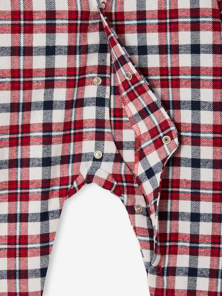 Chequered Jumpsuit + Socks Set for Newborns red - vertbaudet enfant 