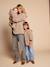 Veste fille sherpa doublée léopard collection capsule mère-fille taupe - vertbaudet enfant 