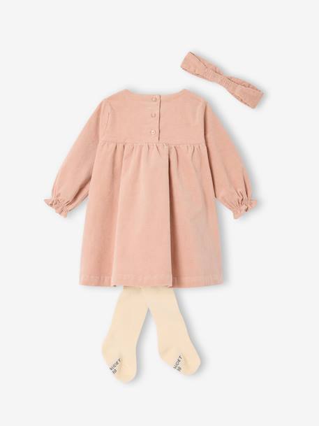 Baby girl dress, band for head accessories for hair, tights and Christmas gift box set rosy - vertbaudet enfant 