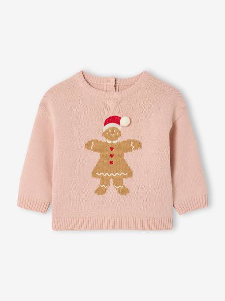 Christmas Gingerbread Jumper for Girls rosy - vertbaudet enfant 
