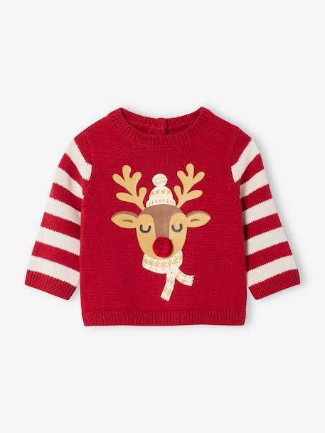 Christmas Reindeer Motif Jumper for Baby Boys red - vertbaudet enfant 