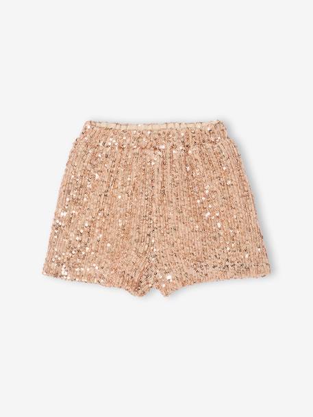 Christmas Set for Baby Girls: Sequinned Sweatshirt & Shorts gold - vertbaudet enfant 
