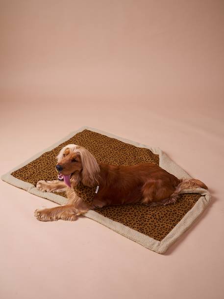 Nomadic rug/blanket for FAMILY pets printed brown+striped green - vertbaudet enfant 