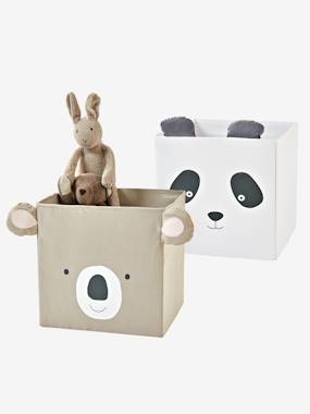Set of 2 Boxes, in Fabric, Panda Koala  - vertbaudet enfant