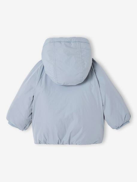 Doudoune bébé à capuche doublée polaire bleu glacier - vertbaudet enfant 