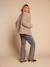 Sherpa jacket with leopard lining for women, mother-daughter capsule collection by ENVIE DE FRAISE taupe - vertbaudet enfant 