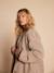 Sherpa jacket with leopard lining for women, mother-daughter capsule collection by ENVIE DE FRAISE taupe - vertbaudet enfant 
