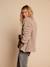 Sherpa jacket with leopard lining for women, mother-daughter capsule collection by ENVIE DE FRAISE taupe - vertbaudet enfant 