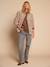 Sherpa jacket with leopard lining for women, mother-daughter capsule collection by ENVIE DE FRAISE taupe - vertbaudet enfant 