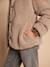 Sherpa jacket with leopard lining for women, mother-daughter capsule collection by ENVIE DE FRAISE taupe - vertbaudet enfant 