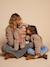 Sherpa jacket with leopard lining for women, mother-daughter capsule collection by ENVIE DE FRAISE taupe - vertbaudet enfant 