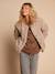 Sherpa jacket with leopard lining for women, mother-daughter capsule collection by ENVIE DE FRAISE taupe - vertbaudet enfant 