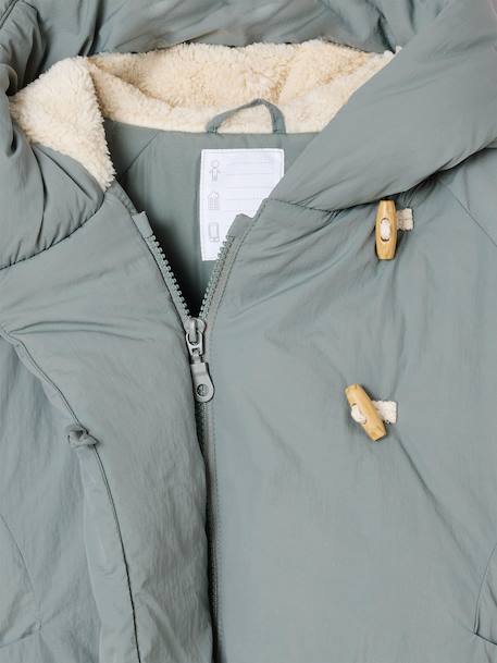 Lightweight jacket with crossover fastening for girls grey green - vertbaudet enfant 