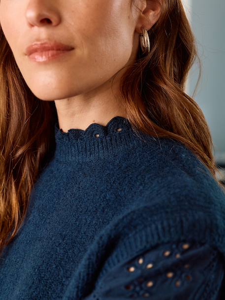 Two-tone maternity jumper navy blue - vertbaudet enfant 