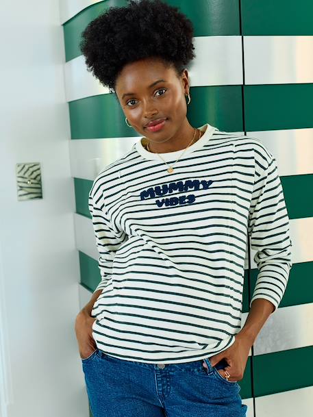 Cotton* striped nursing clothes t-shirt green - vertbaudet enfant 