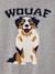 Round Neckline Jumper with Dog Motif marl grey - vertbaudet enfant 