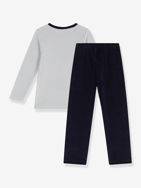 PETIT BATEAU velvet pyjamas for children grey - vertbaudet enfant 