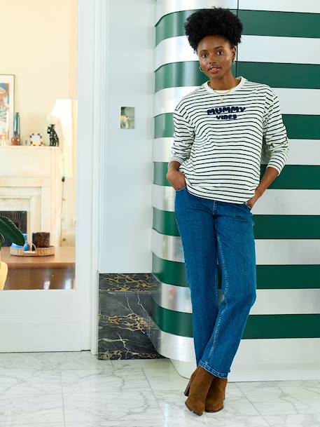 Cotton* striped nursing clothes t-shirt green - vertbaudet enfant 