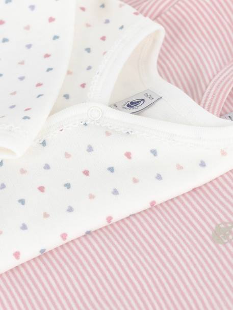Pack of 2 Printed Cotton Pyjamas for Babies, PETIT BATEAU rose - vertbaudet enfant 