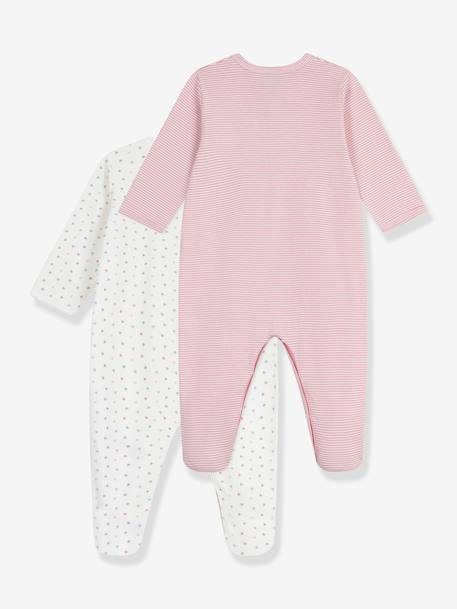 Pack of 2 Printed Cotton Pyjamas for Babies, PETIT BATEAU rose - vertbaudet enfant 