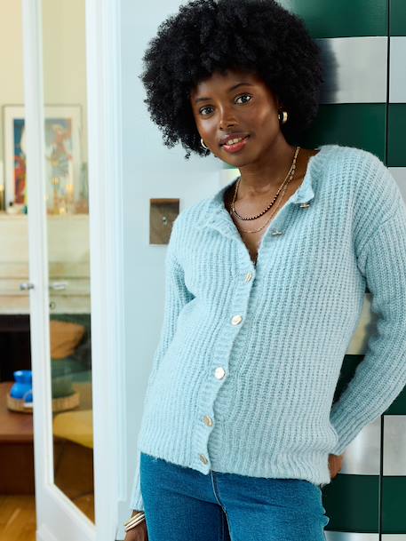 Pear Knit Cardigan for Maternity & Nursing crystal blue - vertbaudet enfant 