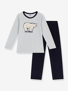 Boys-PETIT BATEAU velvet pyjamas for children 
