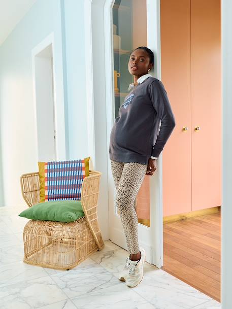 Maternity sweatshirt with heart-to-heart pattern anthracite - vertbaudet enfant 