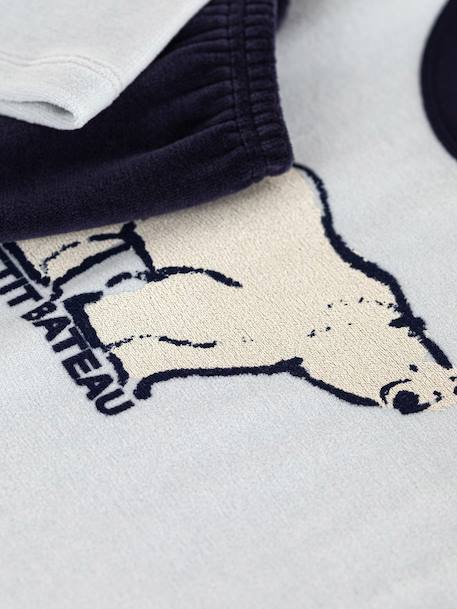 PETIT BATEAU velvet pyjamas for children grey - vertbaudet enfant 